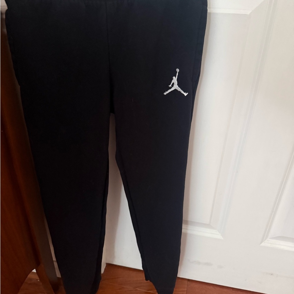 Jordan Black Kids Joggers with White Jumpman size 10/12 Boys